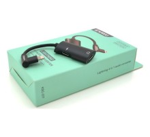 Перехідник Lightning 4-in-1 Audio Adapter Lightning + 3.5mm black iKAKU (KSC-377-B)