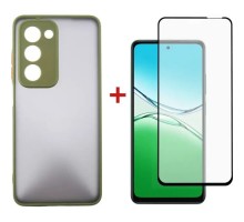 Чохол до мобільного телефона Dengos Oppo A5 4G Case Matte + Glass (Olive Green) (DG-KM-158)