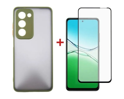 Чохол до мобільного телефона Dengos Oppo A5 4G Case Matte + Glass (Olive Green) (DG-KM-158)
