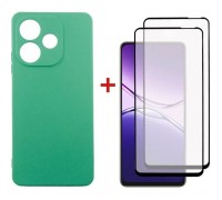 Чохол до мобільного телефона Dengos Oppo A5 Pro Case Soft + 2 Glass (Mint) (DG-CTG2P-25)