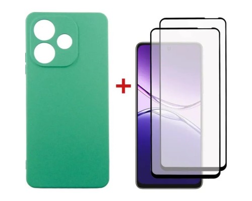 Чохол до мобільного телефона Dengos Oppo A5 Pro Case Soft + 2 Glass (Mint) (DG-CTG2P-25)