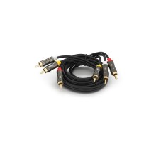 Кабель мультимедійний 3xRCA M to 3xRCA M 1.5m black VEGGIEG (YT-AV301)
