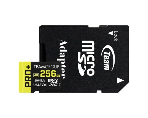 Карта пам'яті Team 256GB microSDXC class 10 UHS-I U3 V30 A1 Pro+ (TPPMSDX256GIA2V3003)