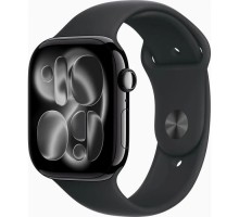 Смарт-годинник Apple Watch Series 11 GPS 46mm Jet Black Aluminium Case with Black Sport Band - M/L (MEUX4RK/A)