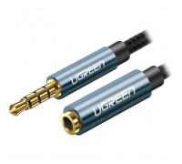 Кабель мультимедійний 3.5mm M to 3.5mm F 2.0m AV118 blue Ugreen (40675)