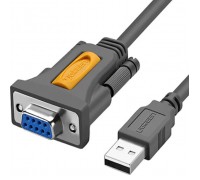 Кабель для передачі даних USB to COM F 1.5m DB9 RS-232 CR104 black Ugreen (20201)