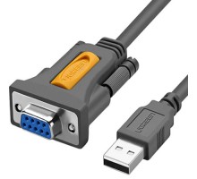Кабель для передачі даних USB to COM F 1.5m DB9 RS-232 CR104 black Ugreen (20201)