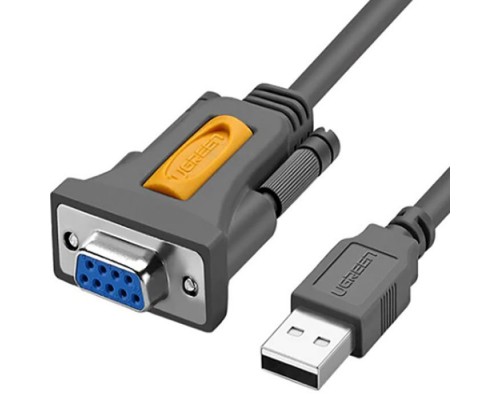 Кабель для передачі даних USB to COM F 1.5m DB9 RS-232 CR104 black Ugreen (20201)
