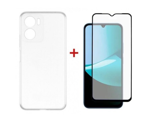 Чохол до мобільного телефона Dengos Kit for Motorola G06 case + glass Transparent (DG-KM-169)