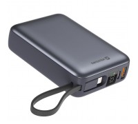 Батарея універсальна SWISSTEN 20000mAh SPACE 22/5W PD QC w/built-in cables USB-C/LIGHTNING Silver (8595217490598)