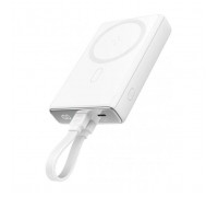 Батарея універсальна JOYROOM Magnetic Wireless 10000mAh 20W QC, USB-C In/Out White (JR-PBM01 / 6941237112545)