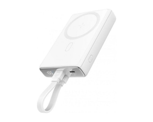 Батарея універсальна JOYROOM Magnetic Wireless 10000mAh 20W QC, USB-C In/Out White (JR-PBM01 / 6941237112545)