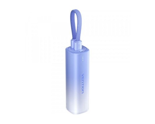 Батарея універсальна Vention 5000mAh 20W PD, USB-C In/Out, Lightning In/Out, with cable, Gradient Blue (FHWL0)