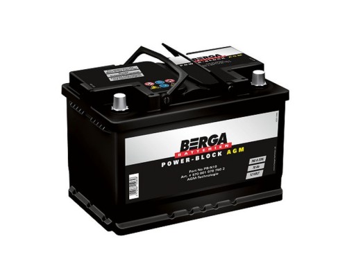 Акумулятор автомобільний Berga Power Block AGM 70Ah Ев (-/+) (760EN) (5709010767502)