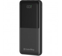 Батарея універсальна ColorWay 10 000 mAh PD/22.5W, QC/3.0, LCD, Black (CW-PB100LPB3BK-PDD)