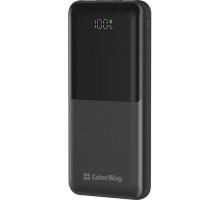 Батарея універсальна ColorWay 10 000 mAh PD/22.5W, QC/3.0, LCD, Black (CW-PB100LPB3BK-PDD)
