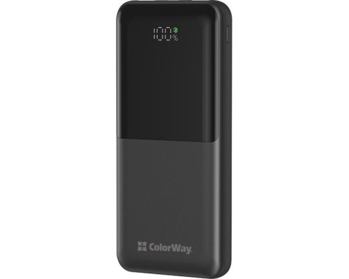Батарея універсальна ColorWay 10 000 mAh PD/22.5W, QC/3.0, LCD, Black (CW-PB100LPB3BK-PDD)