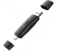 Зчитувач флеш-карт Ugreen USB-C + USB to TF/SD 3.0 CM304 black (80191)
