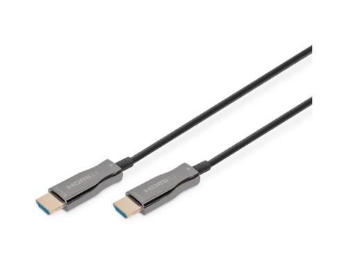 Кабель мультимедійний HDMI M to HDMI M 15m 4K AOC hybrid-fiber black Digitus (AK-330125-150-S)