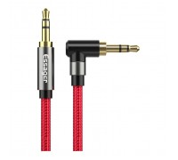 Кабель мультимедійний 3.5mm M to 3.5mm M 1.5m 90° corner red Essager (EYP35-WTA09)