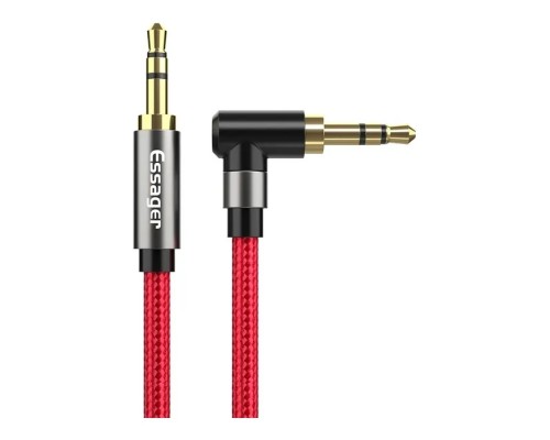 Кабель мультимедійний 3.5mm M to 3.5mm M 1.5m 90° corner red Essager (EYP35-WTA09)