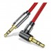 Кабель мультимедійний 3.5mm M to 3.5mm M 1.5m 90° corner red Essager (EYP35-WTA09)