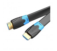 Кабель мультимедійний HDMI M to HDMI M 5.0m V2.0 4K60Hz PVC flat black Vention (AAKBJ)