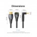 Кабель мультимедійний HDMI M to HDMI M 1.0m 4K60Hz 90° corner black Vention (ALRBF)