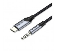 Кабель мультимедійний USB-C to 3.5mm M 1.0m gray Vention (BGKHF)