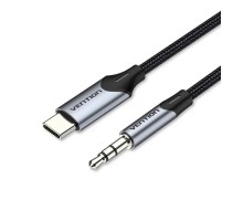Кабель мультимедійний USB-C to 3.5mm M 1.0m gray Vention (BGKHF)