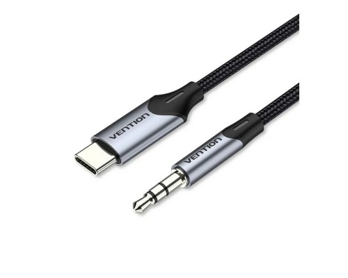 Кабель мультимедійний USB-C to 3.5mm M 1.0m gray Vention (BGKHF)