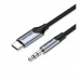 Кабель мультимедійний USB-C to 3.5mm M 1.0m gray Vention (BGKHF)