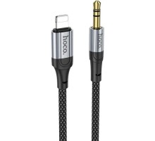 Кабель мультимедійний Lightning to 3.5mm M 1.0m nylon UPA26 black HOCO (6942007608817)