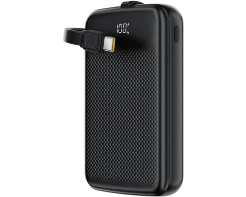 Батарея універсальна Acefast 10000mAh, 22.5W, PD, QC/3.0, build Type-C cable, M13, Black (6974316283959)