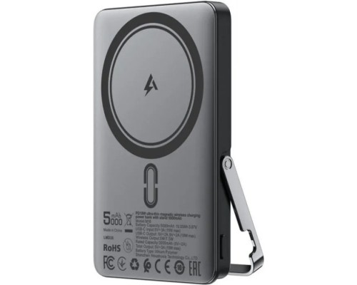 Батарея універсальна Acefast Magnetic Wireless 5000mAh, 18W, PD, QC/3.0, with holder M16, Black (6974316283997)