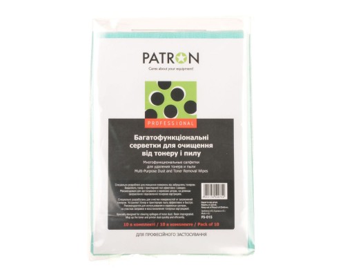 Серветки Patron Multi-Purpose Dust and Toner Removal Wipes, 10psc (F5-015)