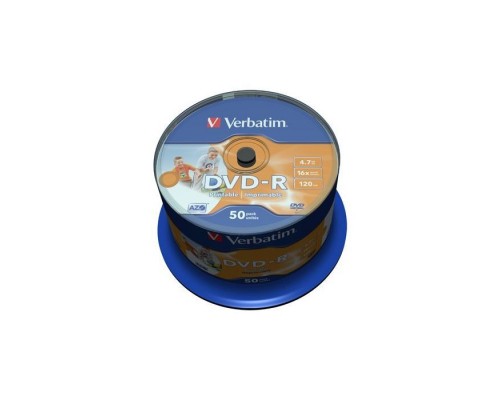 Диск DVD Verbatim 4.7Gb 16X CakeBox 50шт AZO Print (43533)