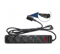 Мережевий фільтр живлення LogicPower LP-X5-UPS 2.0м, 0,75mm2, 10A (2753)