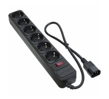 Мережевий фільтр живлення Patron 0.5 m3*1mm2 (SP-1062U) 6 розеток BLACK (EXT-PN-SP-1062U)