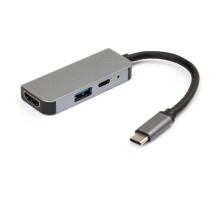 Концентратор Vinga Type-C to 4K HDMI+USB3.0+PD aluminium (VCPHTC3AL)