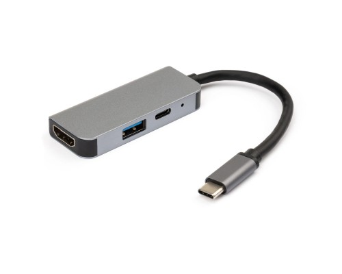 Концентратор Vinga Type-C to 4K HDMI+USB3.0+PD aluminium (VCPHTC3AL)