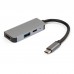 Концентратор Vinga Type-C to 4K HDMI+USB3.0+PD aluminium (VCPHTC3AL)