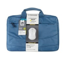 Сумка для ноутбука Tucano 15.6" SLIM BAG IDEALE + Wireless mouse, Blue (BU-BIDEA-WM-Z)