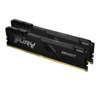 Модуль пам'яті для комп'ютера DDR4 32GB (2x16GB) 3200 MHz Fury Beast Black Kingston Fury (ex.HyperX) (KF432C16BBK2/32)
