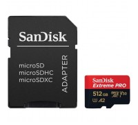 Карта пам'яті SanDisk 512 GB microSDXC UHS-I U3 Extreme Pro+SD Adapter (SDSQXCD-512G-GN6MA)