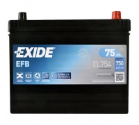 Акумулятор автомобільний EXIDE START-STOP EFB 75Ah ASIA Ев (-/+) (750EN) (EL754)