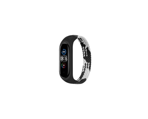 Ремінець до фітнес браслета BeCover Elastic Nylon Style для Xiaomi Mi Smart Band 5/6 (Size M) Black-White (706147)