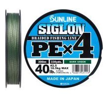 Шнур Sunline Siglon PE н4 300m 2.5/0.270mm 40lb/18.5kg Dark Green (1658.09.51)