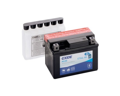 Акумулятор автомобільний EXIDE AGM 3Ah Ев (-/+) (50EN) (ETX4L-BS)