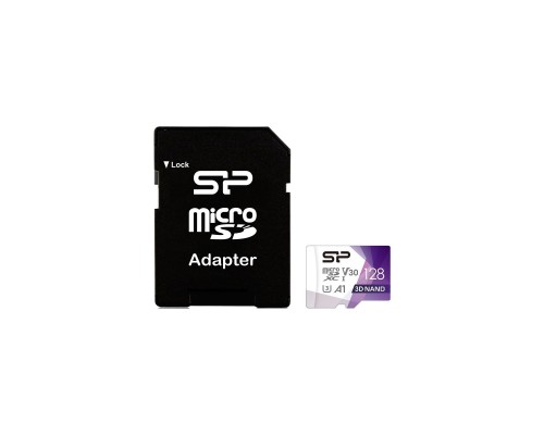 Карта пам'яті Silicon Power 128Gb microSDXC U3 A1 V30 Superior Color 100R/80W + adapter (SP128GBSTXDU3V20AB)